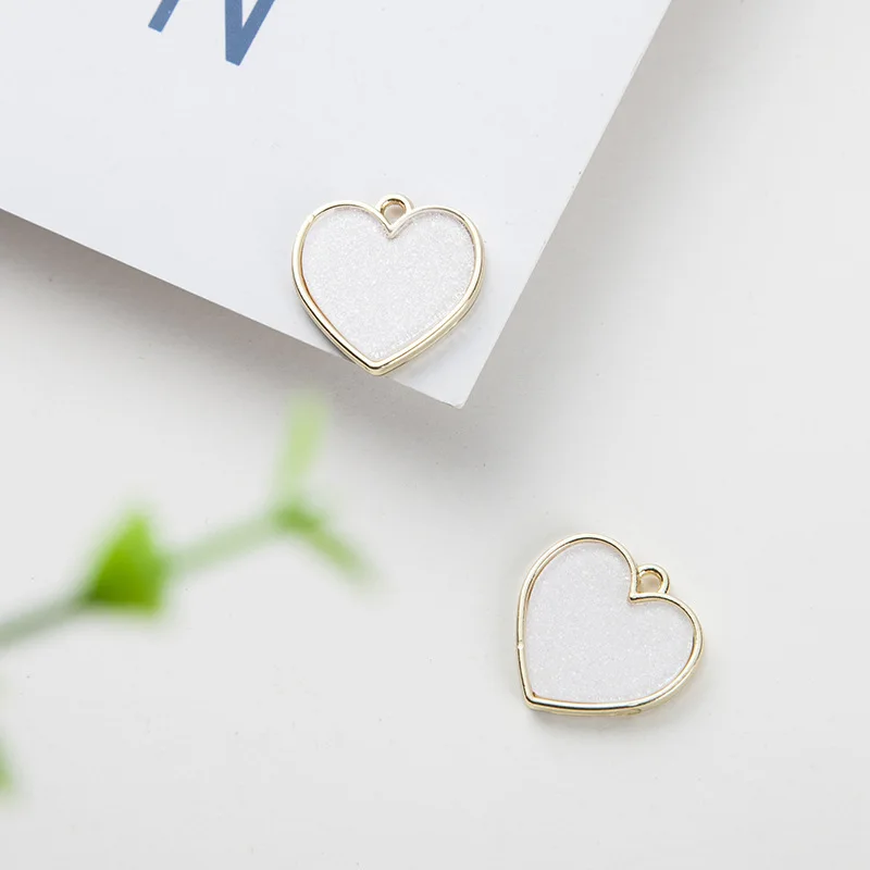 Круглые серьги в виде сердца из металлического сплава 20 шт. для изготовления