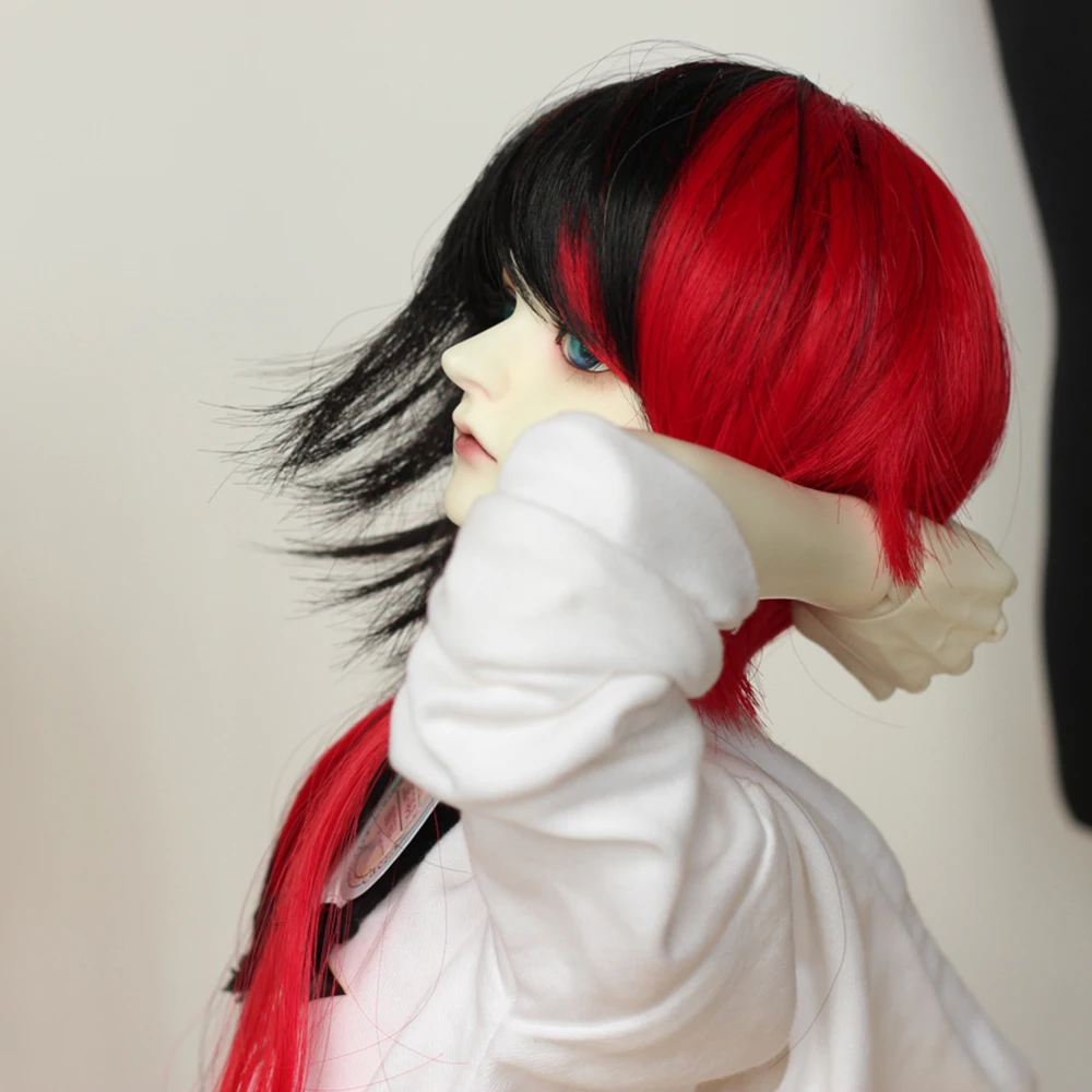 Парики только! Парик для куклы bjd прямые синие красные Смешанные черные парики 1/3