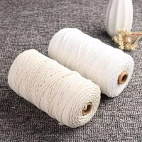 200m white cotton cord natural beige twisted twine rope craft macrame string diy handmade home decorative supply 3mm