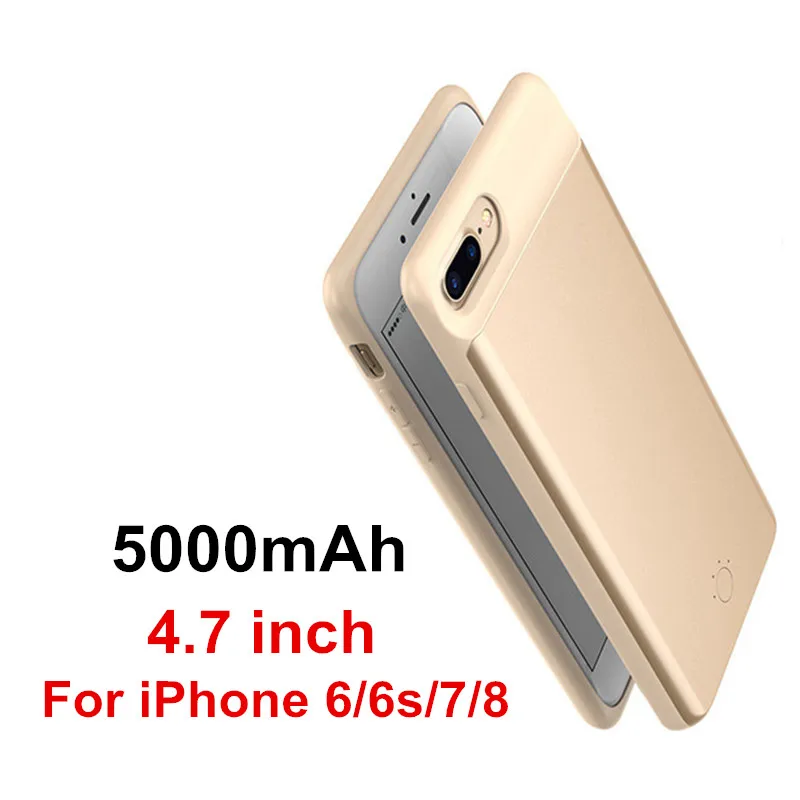 Чехол для зарядки NTSPACE 5000mAh power Bank для iPhone 6, 6s, 7, 8, чехол для зарядки аккумулятора s, 7000mAh для iPhone 8, 7, 6s, 6 Plus, чехол для аккумулятора - Цвет: 5000mAh Gold