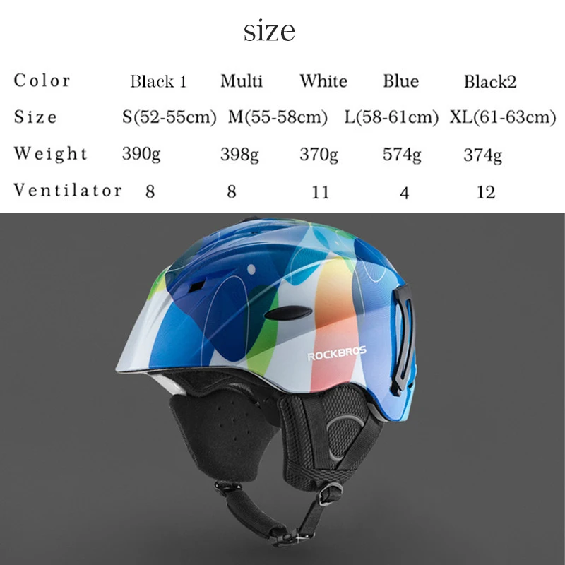ROCKBROS Лыжный Спорт шлем интегрально литой Для мужчин женщин Сверхлегкий EPS Saftert