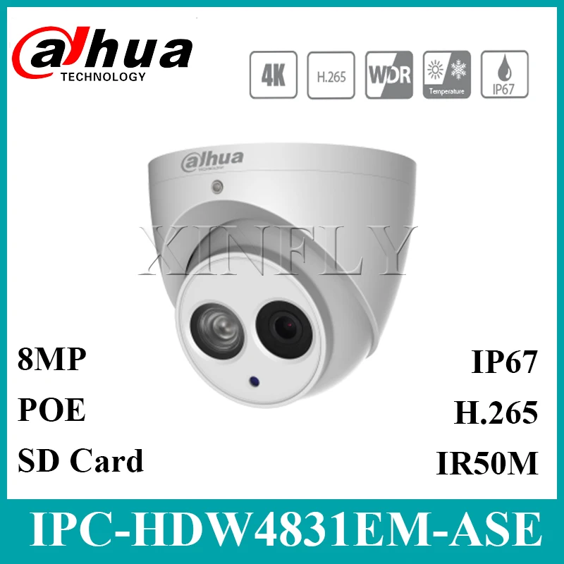 Dahua IPC-HDW4831EM-ASE Оригинальная английская прошивка 4K 8MP IR Eyeball сетевая камера IR50m