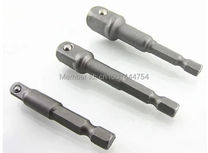 

New 3pcs/set 6.35MM 1/4" Hex Driver Bit Socket connector Power Drill Socket Driver Extension Adapters 1/4" 3/8" 1/2"