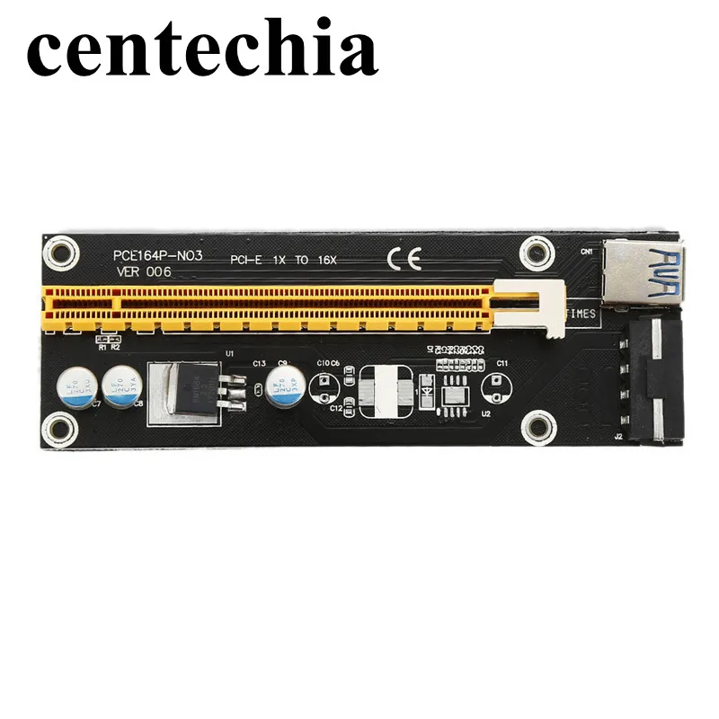 райзер USB 3.0 pci-e Express 1x к 16x Extender адаптер Riser Card с 15pin 4PIN sata кабель питания для BTC Bitcoin