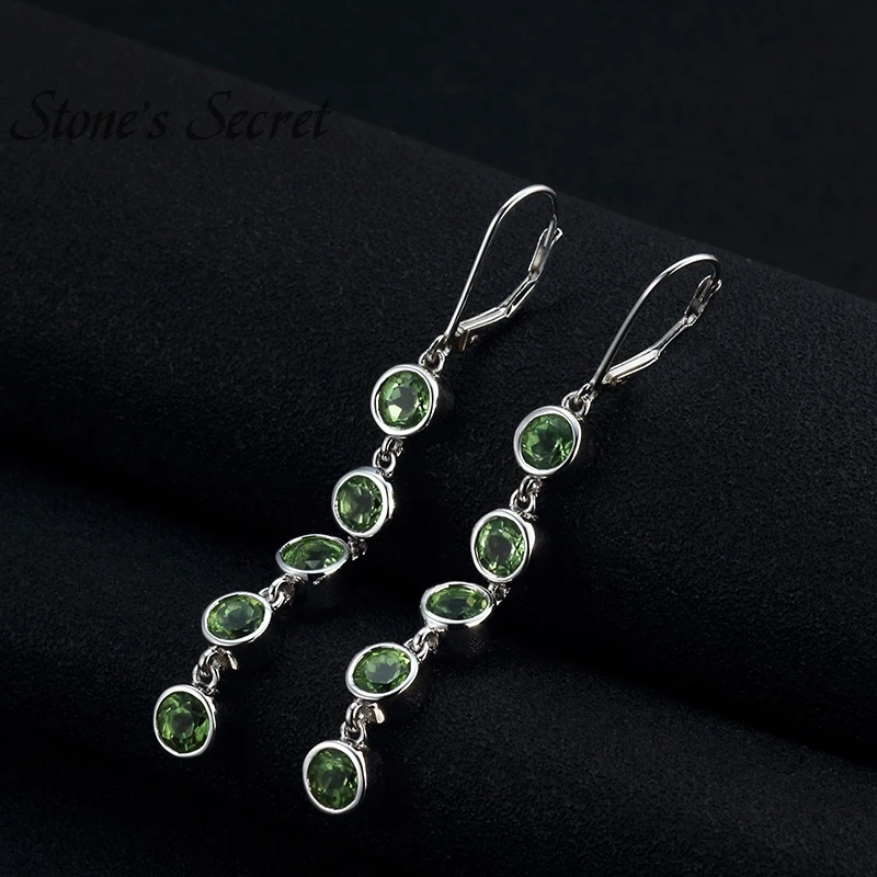 Natural Peridot 925 Sterling Silver Drop Earrings 4.60 Ctw | Украшения и аксессуары
