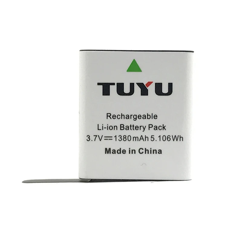 TUYU шт/комплект 3,7 V TUYU 1380mAh аккумулятор для экшен-камеры eken SJCAM h9 h8r h6s h5s H3r C30 F68 SJ4000 с двойным зарядным устройством - Цвет: 1pcs Battery