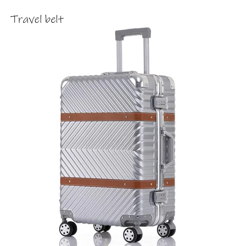 Travel Belt 100% aluminum frame 20/24/29 inch Rolling Luggage Spinner Fashion brand Suitcase Wheels Women men password Trolley | Багаж и
