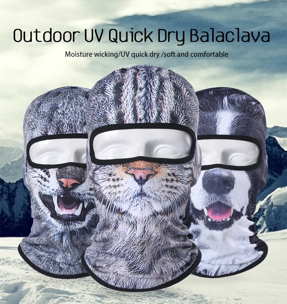 Балаклава мотоциклетная маска для лица 3D животное кошка шапки для собак шлем ветрозащитный страйкбол Пейнтбол сноуборд Велоспорт лыжный Хэллоуин