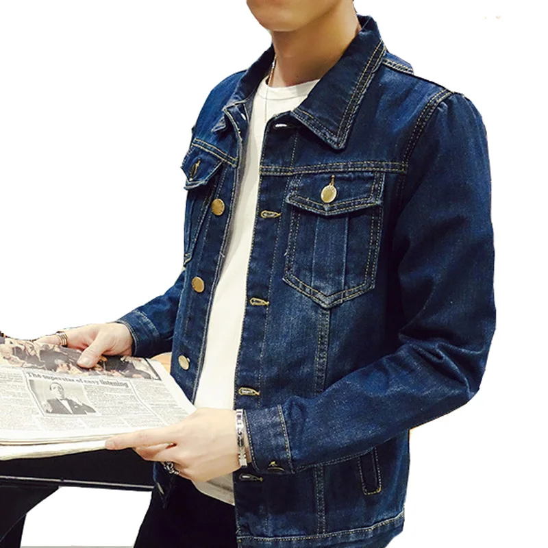 Новинка весна-осень 2019 стильное модное облегающее мужское однобортное джинсовое