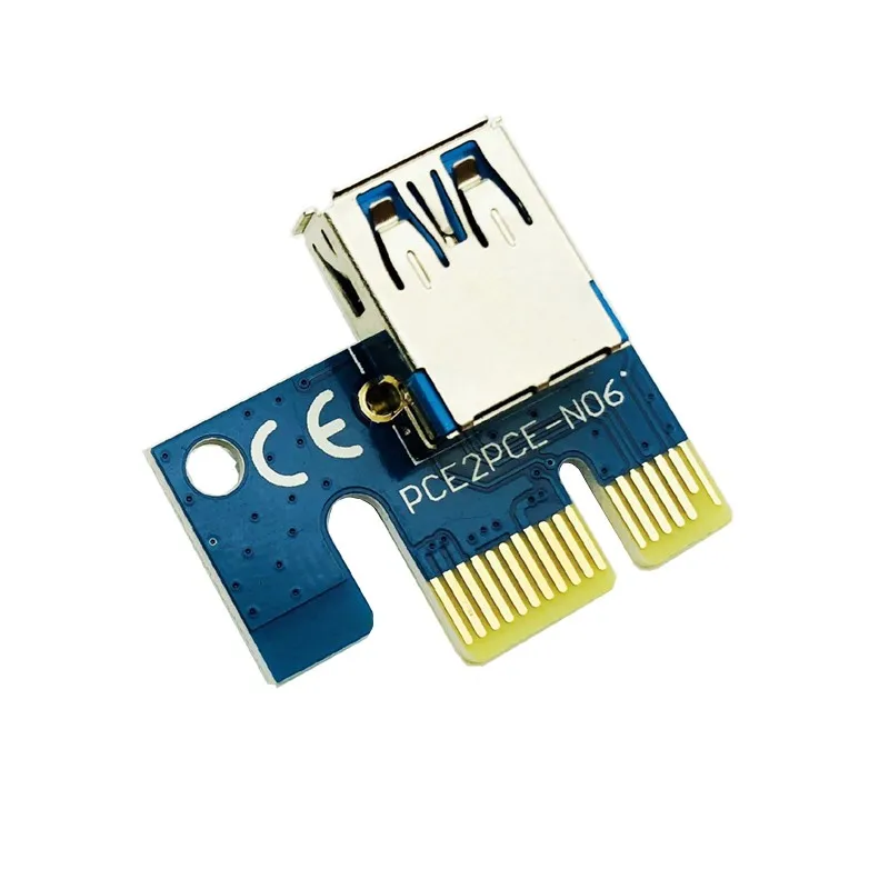 6 шт. Новый VER006 Riser 1x к 16x PCI Express Card E расширитель 60 см USB 3 0 кабель SATA 4Pin питание для BTC