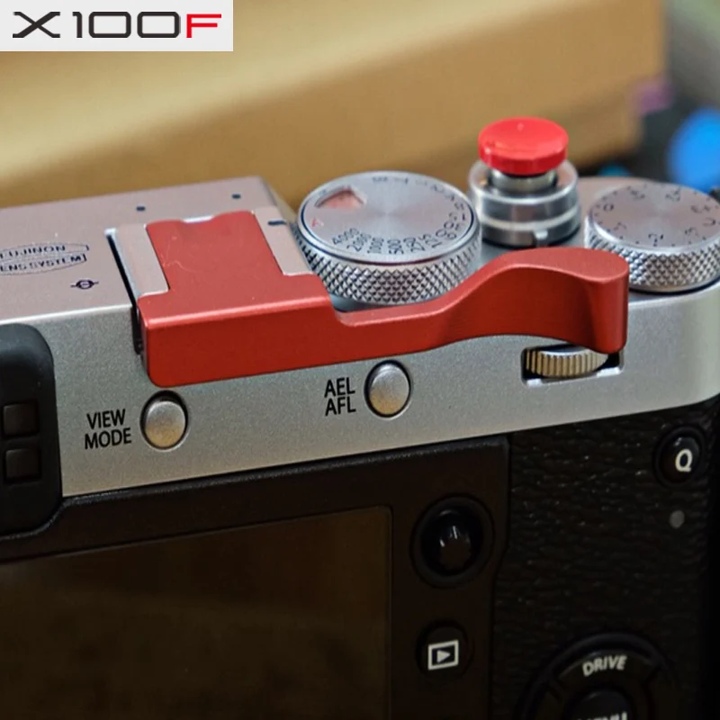 Красный алюминиевый держатель для большого пальца под заказ Fuji X100F FUJIFILM