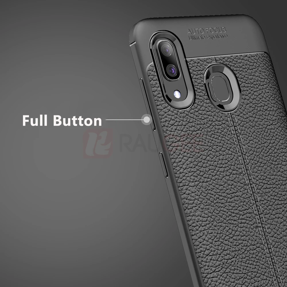 Чехол Raugee для samsung Galaxy A20 личи кожаный бампер Роскошный чехол из ТПУ и силикона чехол для samsung A40 A20 A30 A50 Funda чехол s