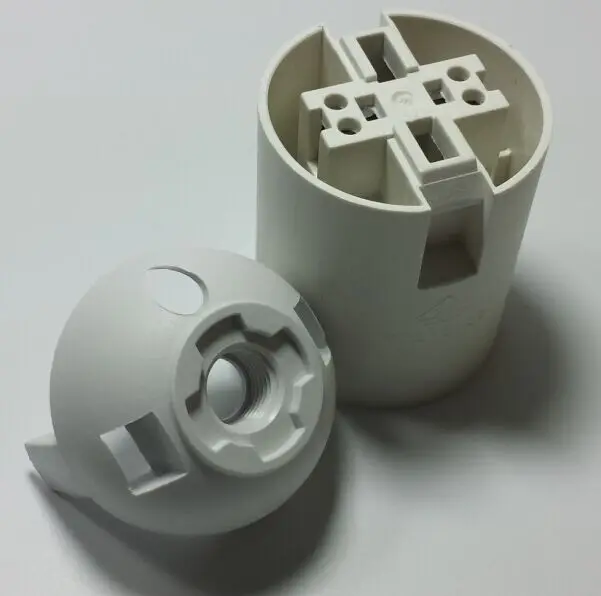 

20pcs/lot plain white plastic E27 lamps holder light bulb lamp socket base for wall lamp,pendant lights