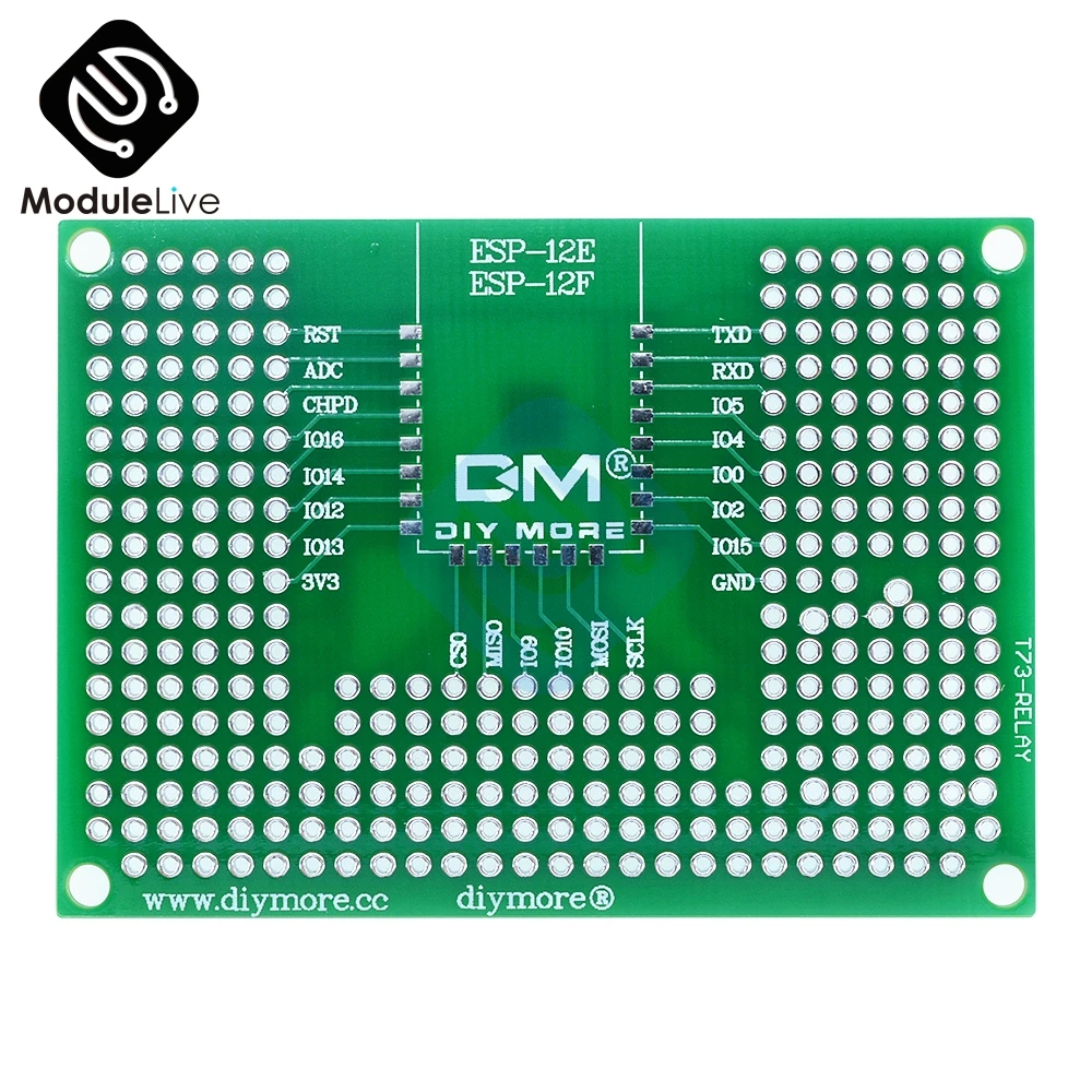 Двухсторонняя макетная плата для Arduino 5x7 см 50x70 мм реле ESP8266 Wi Fi ESP 12E ESP32