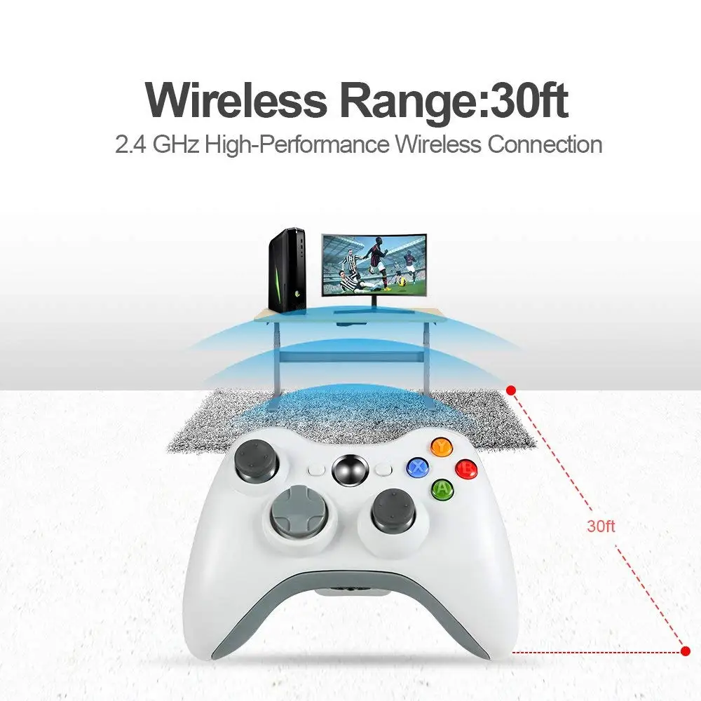 Игровой контроллер для x box 360 геймпадов аксессуары игр белый двойной ударный
