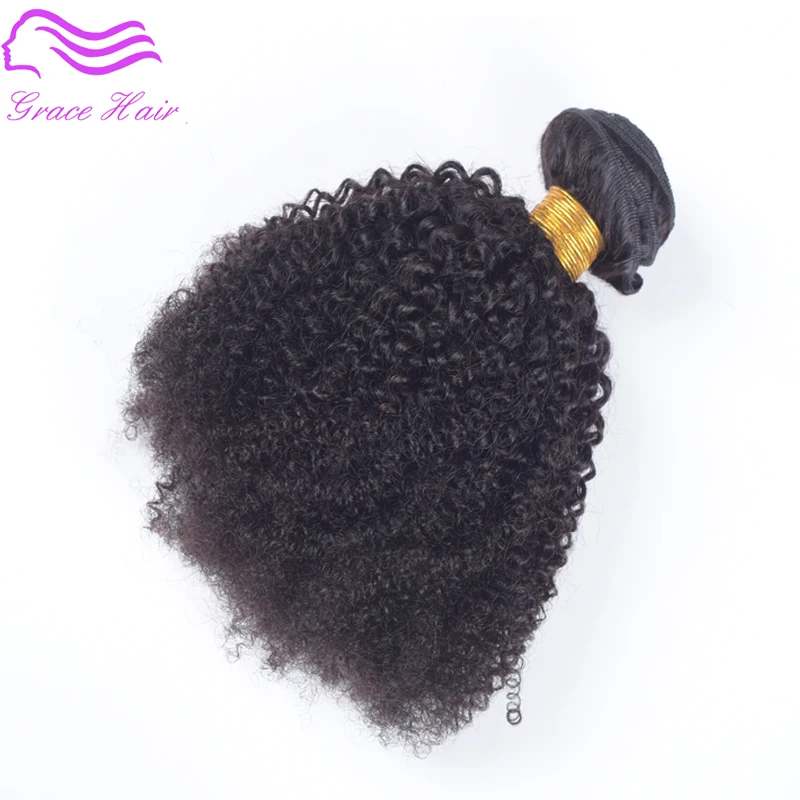 8А Перуанской Странный Вьющиеся Волосы Девственницы Благодать 3 Связки Afro Kinky