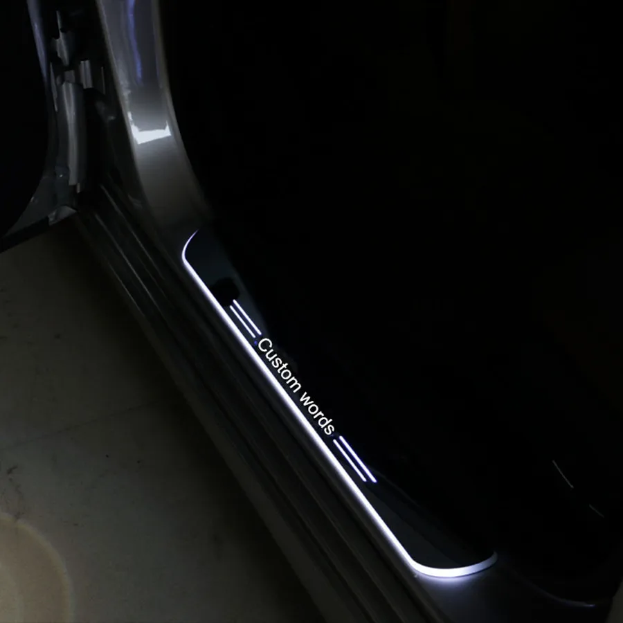 custom made birthday day special gift car styling moving acrylic LED scuff plate door sill covers for toyota innova | Автомобили и