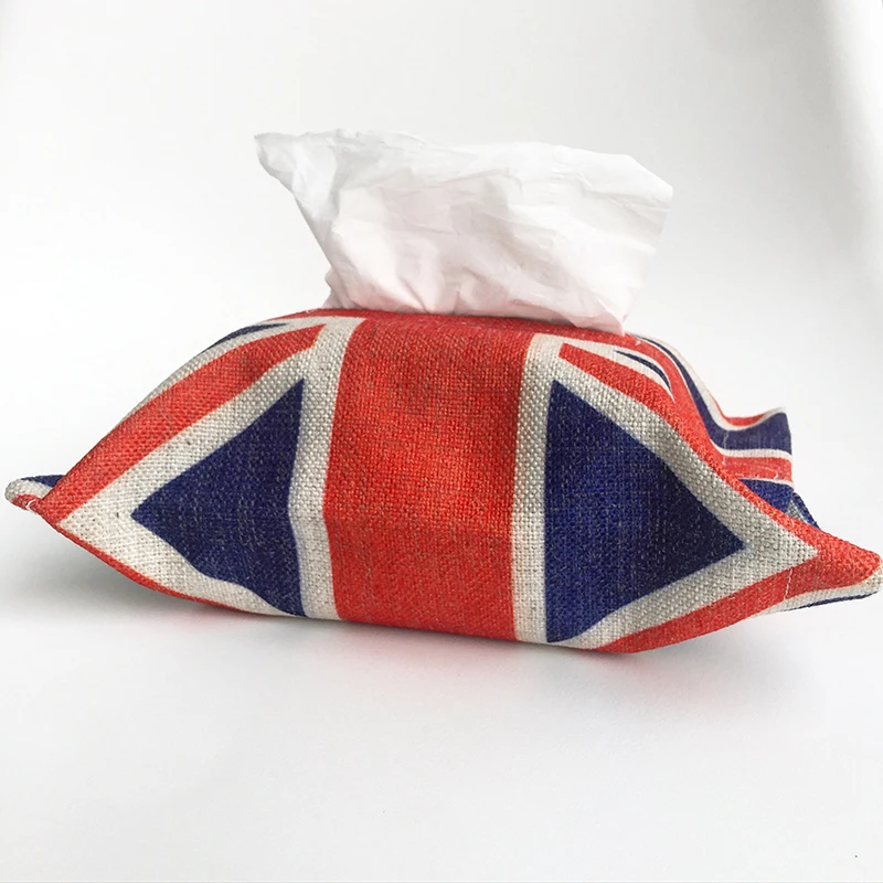 Ручной работы из хлопка Юнион Джек автомобилей Tissue Box Салфетка держатель для