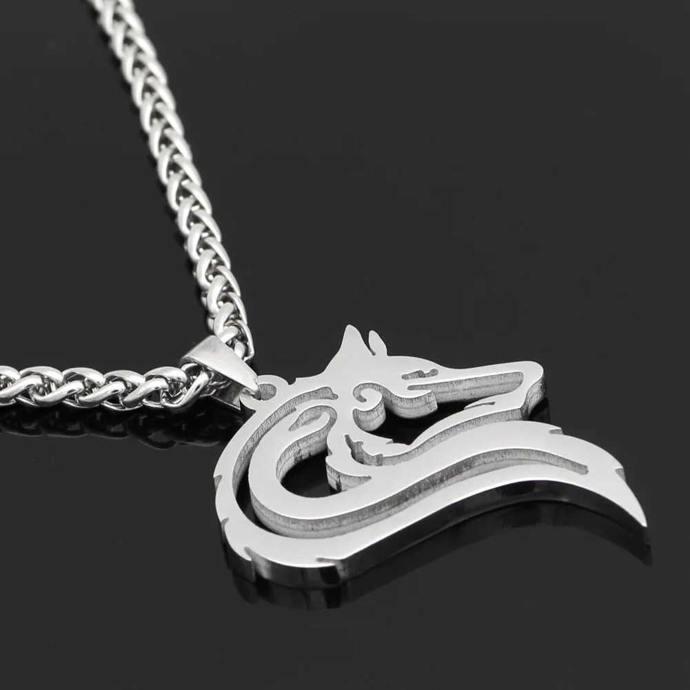 Мужское ожерелье из нержавеющей стали 316L норвежский викинг oidn's wolf head celt amulet |