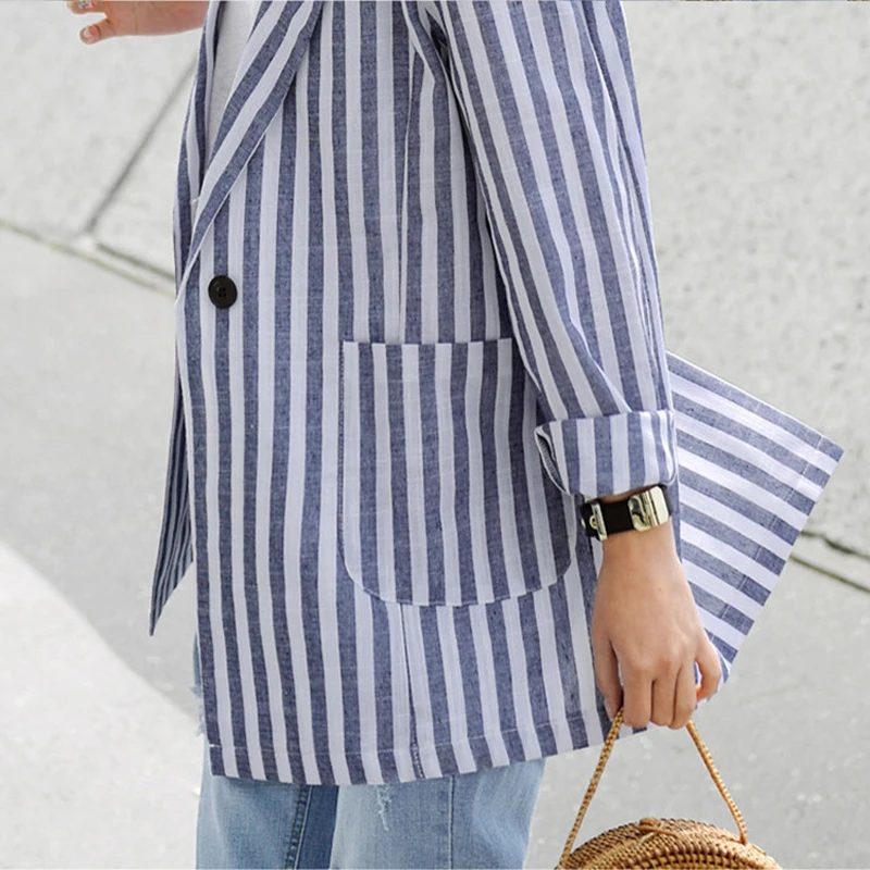 Женский офисный тонкий пиджак с длинным рукавом блейзер на одной пуговице