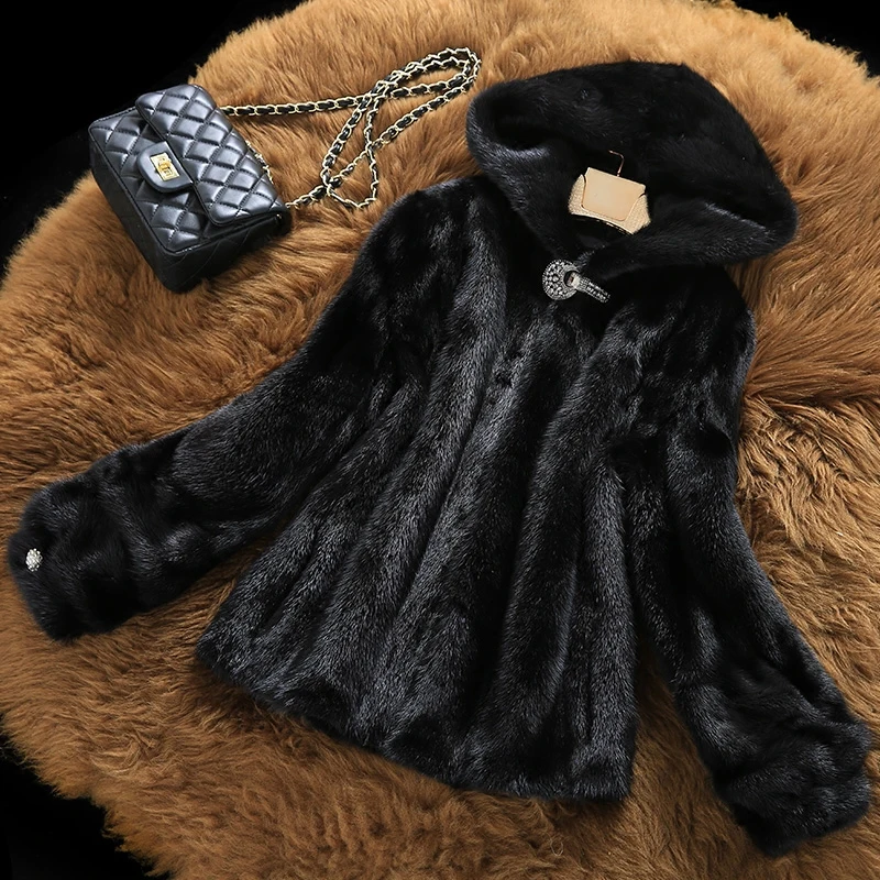 Меховая норковая куртка с капюшоном Haining 2019 года|mink coat fur|mink coatsmink fur |