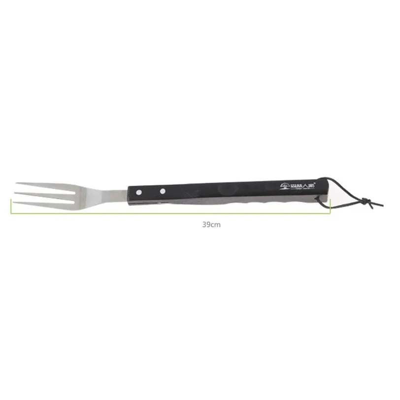 1 PC 15.35'' Grill BBQ Fork Stainless Steel Serving Long Wood Handle Barbecue For Meat Hot Dog Beef 39 cm | Дом и сад