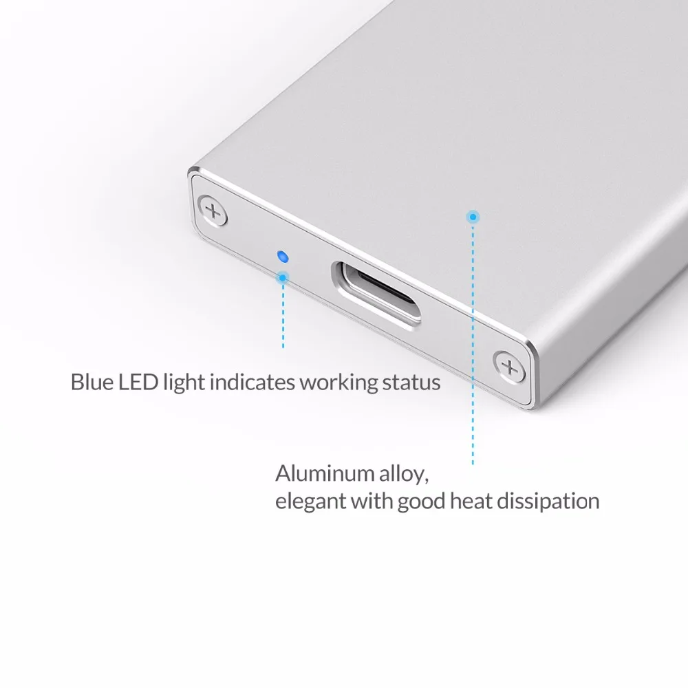 ORICO Type C mSATA SSD чехол алюминиевый к USB корпус адаптер встроенный контроллер ASM1153E|msata