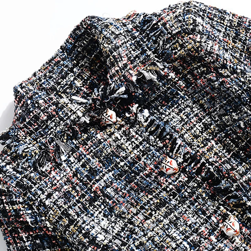 Элегантный короткий женский комплект из 2 предметов с платьем на пуговицах