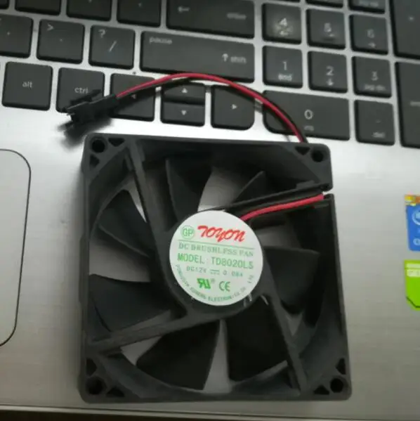 Оригинальный 2-проводной вентилятор холодильника 12 В 0,08 а 80*80*20 TD8020LS