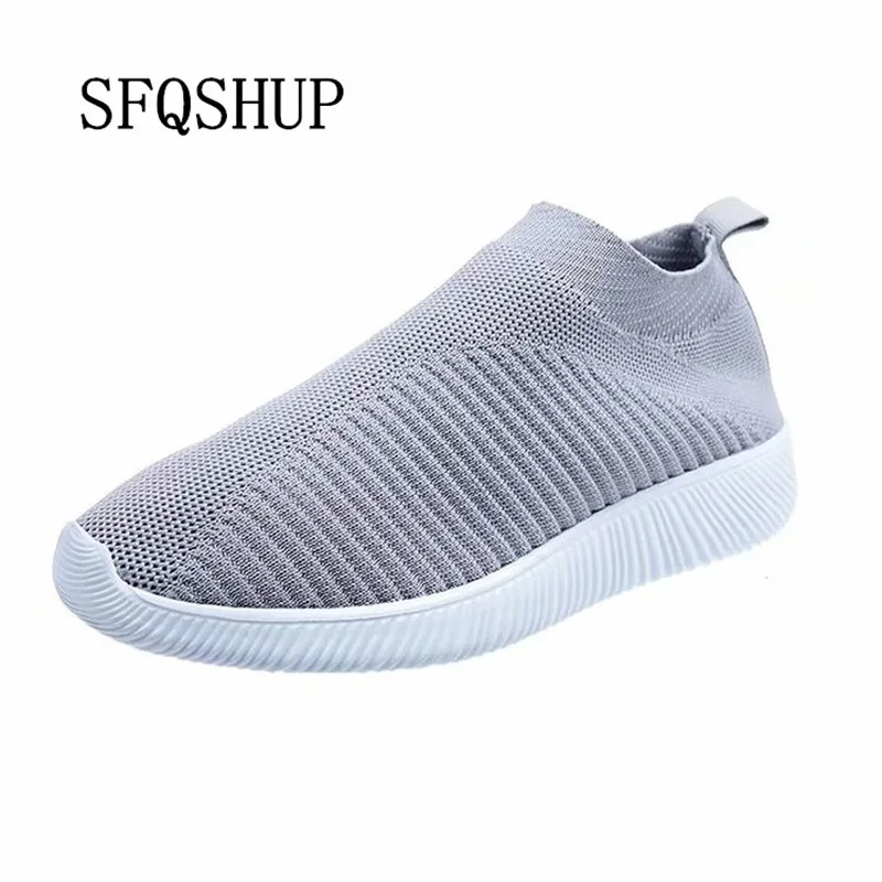Большие размеры Женские Повседневные вязаные носки кроссовки на плоской