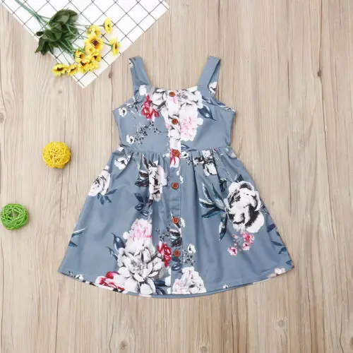 Платье для девочек 2019 младенцев летнее с цветами платье без рукавов в стиле