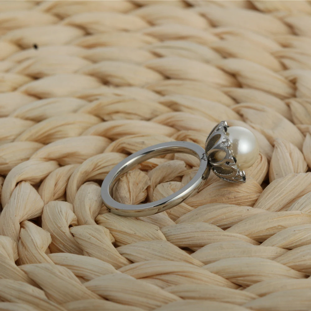 Свадебные кольца с белым жемчугом|pearl ring|wedding ringsring wedding |