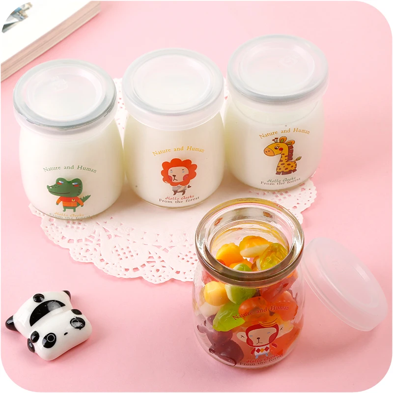 Креативная стеклянная чашка для йогурта пудинга желе мусса термостойкая бутылка