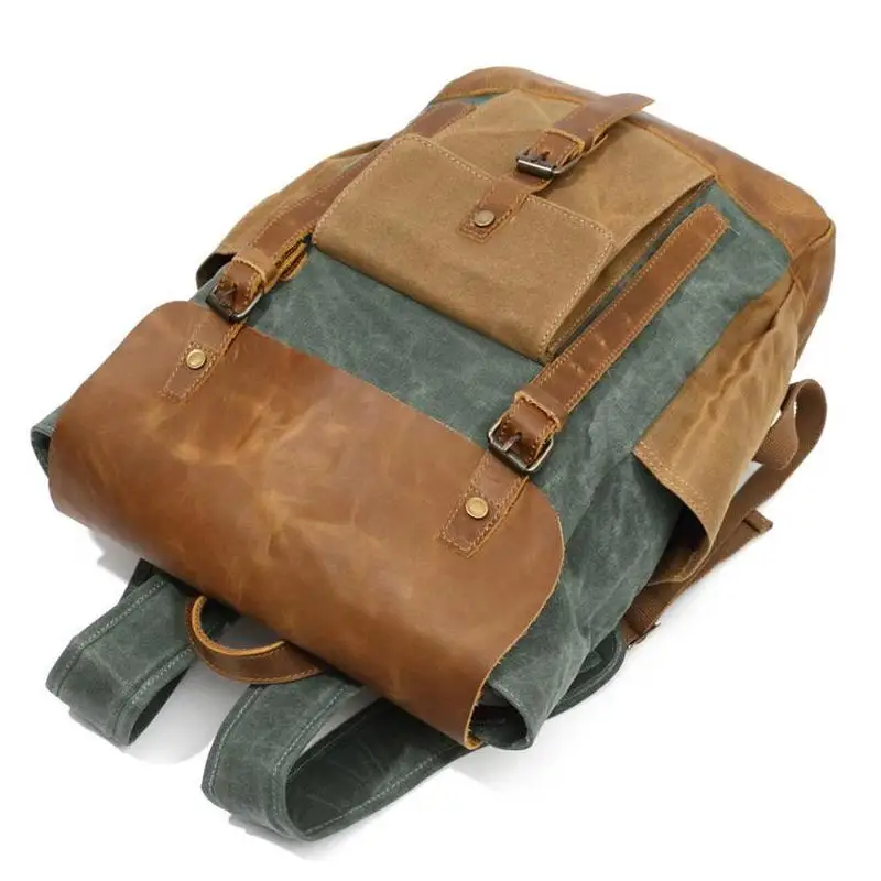 Рюкзак унисекс из вощеной коровьей кожи водонепроницаемый рюкзак для ноутбука 15