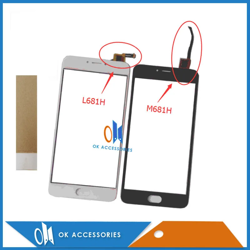 

Черно-белый цвет для Meizu M3 Note L681H M681H сенсорный экран дигитайзер Сенсорная панель с лентой 1 шт./лот