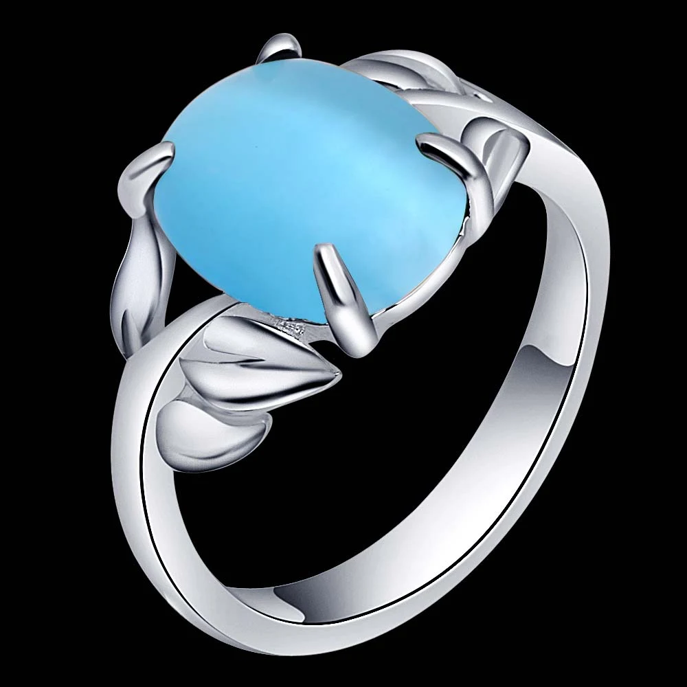 Модное кольцо с синим цирконием натуральный овал оптовая продажа 925 ювелирные