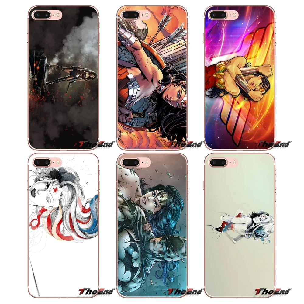 Прозрачные мягкие чехлы для Samsung Galaxy S3 S4 S5 MINI S6 S7 edge S8 S9 Plus Note 2 3 4 5 8 Wonder Woman Comics