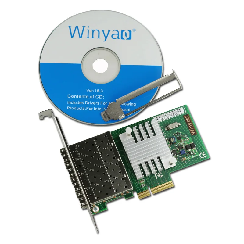 Quad Port Fibre Channel PCI-E X4 Card Gigabit Ethernet Network Adapter NHI350AM4