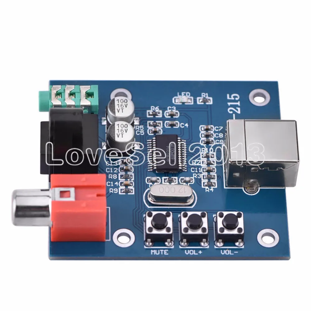 PCM2704 аудио DAC USB к S/PDIF звуковая карта декодер плата 3 5 мм аналоговый коаксиальный