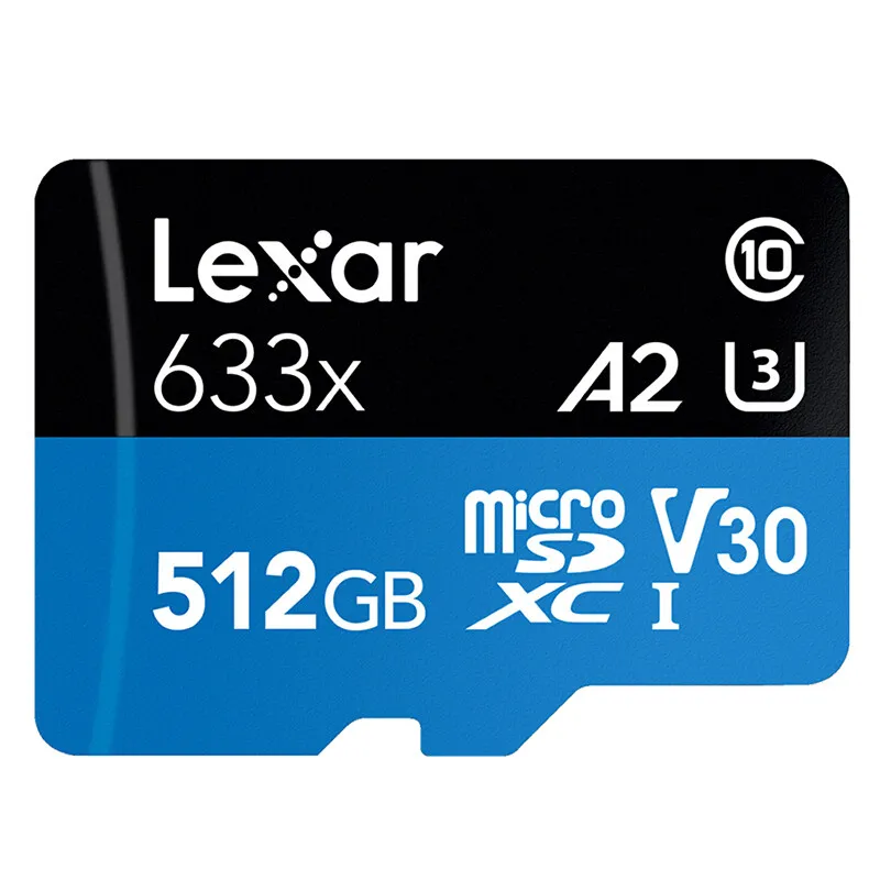 Lexar microSDXC Высокопроизводительные 633x UHS-I карты памяти 512 Гб micro sd Max 100 м/с класс 10 A2 3D
