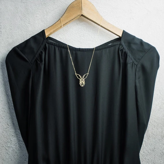 Необычное Ожерелье NianDi в виде оригами с животными геометрический кулон кролика