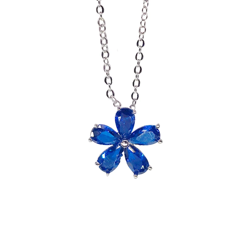 Женское ожерелье из серебра 925 пробы с сапфировым камнем|pendant blue|pendants for womenpendant