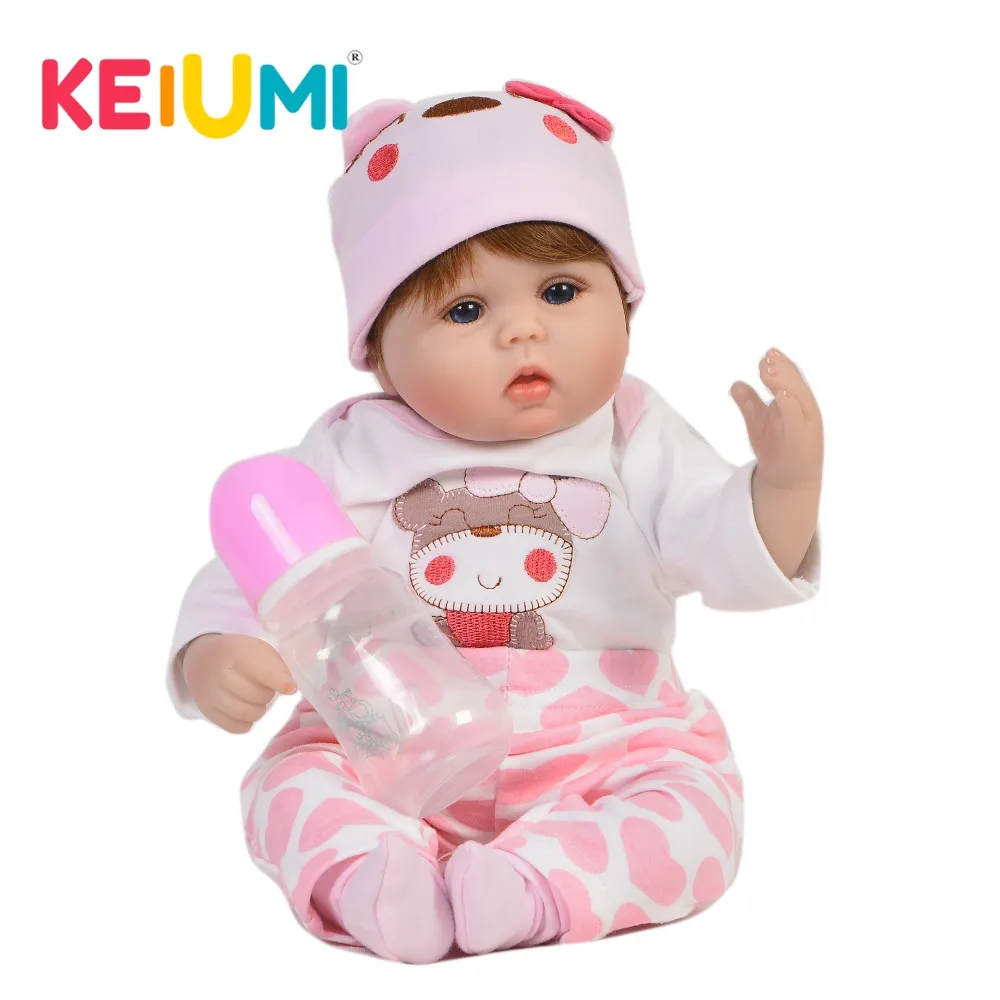 Куклы реборн KEIUMI мягкие силиконовые игрушки для младенцев 17 дюймов модная