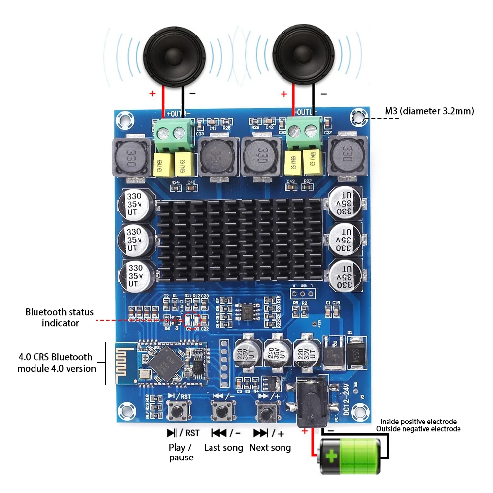 2*50 Вт 2*80 2*120 2*150 Мощность Bluetooth двухканальный цифровой усилитель модуль TPA3116D2 XH M548
