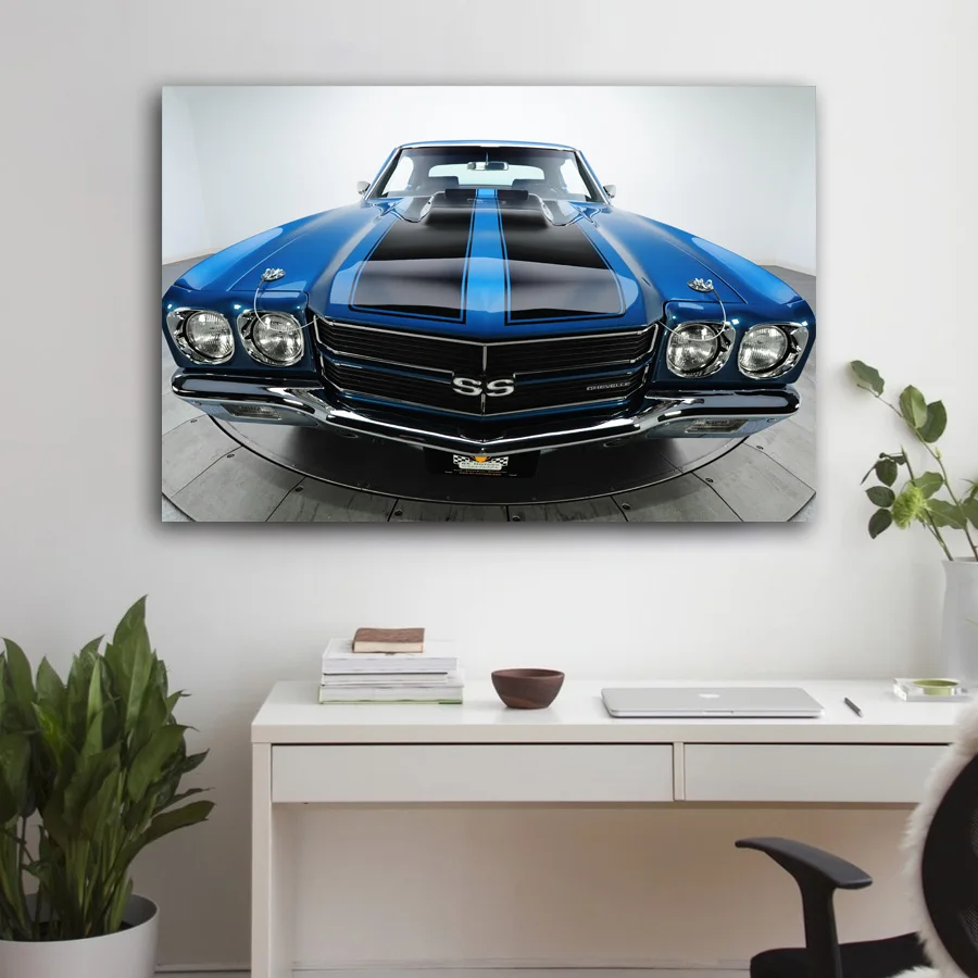 Настенная Картина на холсте 1970 Chevelle SS ВИНТАЖНЫЙ ПЛАКАТ мышечной машины тканевая