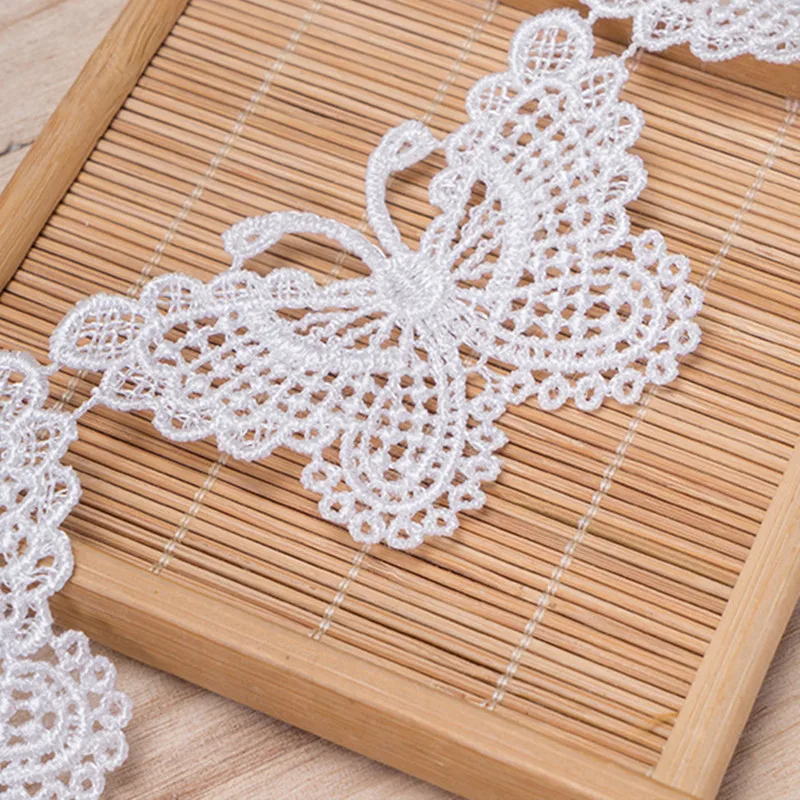 2 м/26 шт. гипюр аппликацией в виде бабочки и отделка кружевом ленты шириной 50 мм