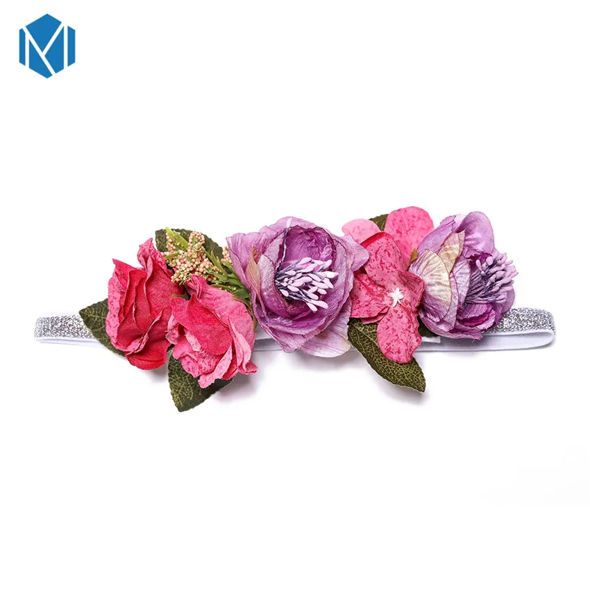 M MISM Children Flower Crown Hairband Beauty Elastic Kids Hair Accessories Girls Headband Garland Festival Wreath | Аксессуары для