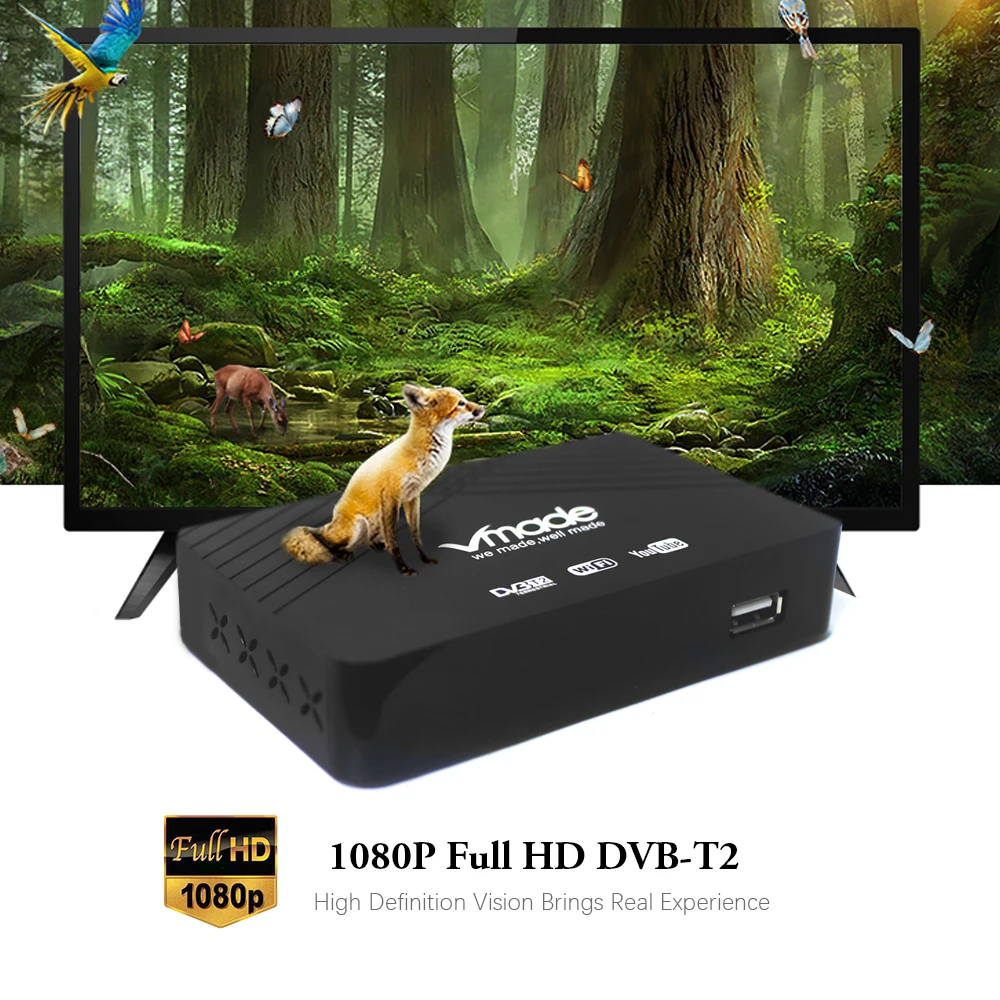 Vmade Новый полностью HD 1080 p цифровой наземный DVB T2 Мини телеприставка H.264 MPEG 4