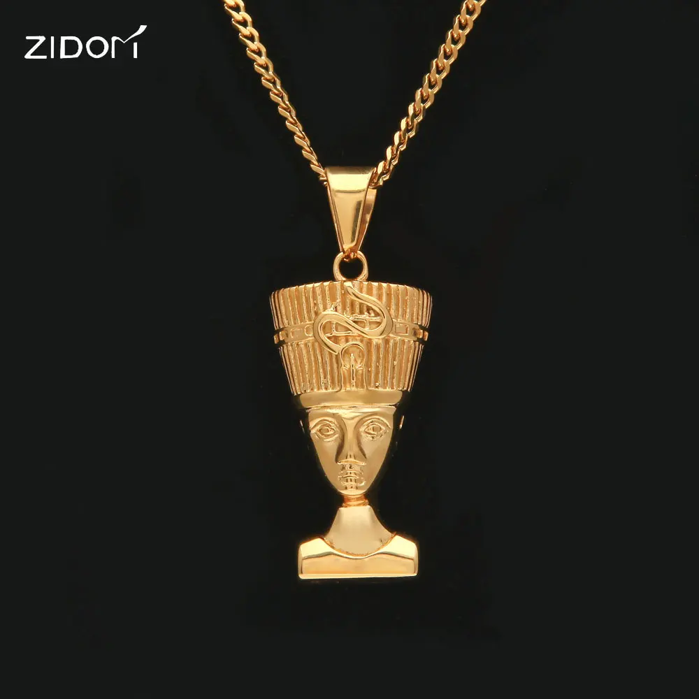 Ожерелье с подвеской в виде головы неферта из нержавеющей стали|women jewelry|necklace