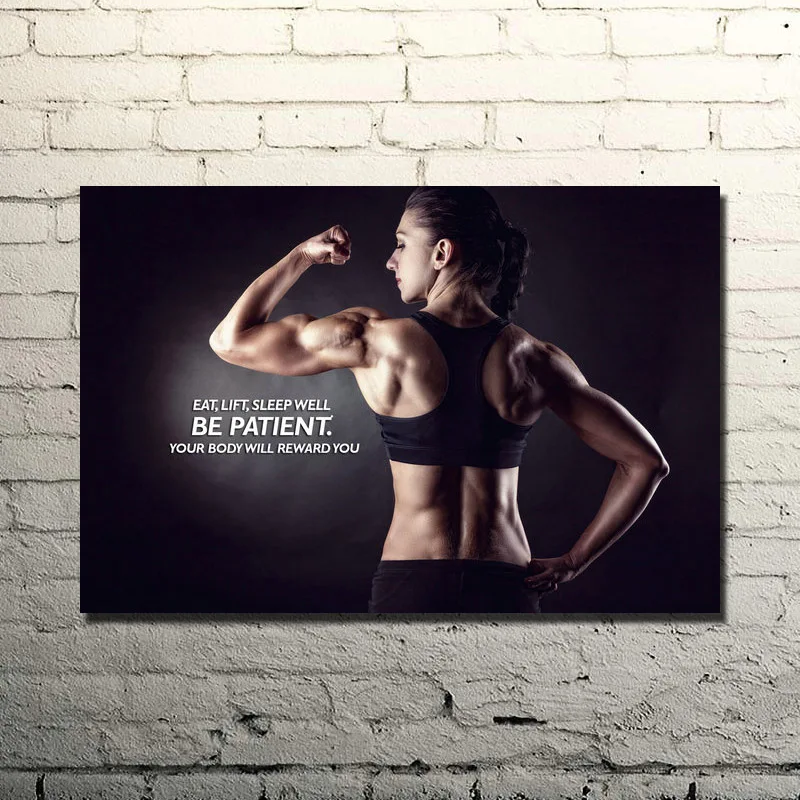 Мотивационная для бодибилдинга Цитата арт шелка печати плакатов 13x20 32x48 Дюймов